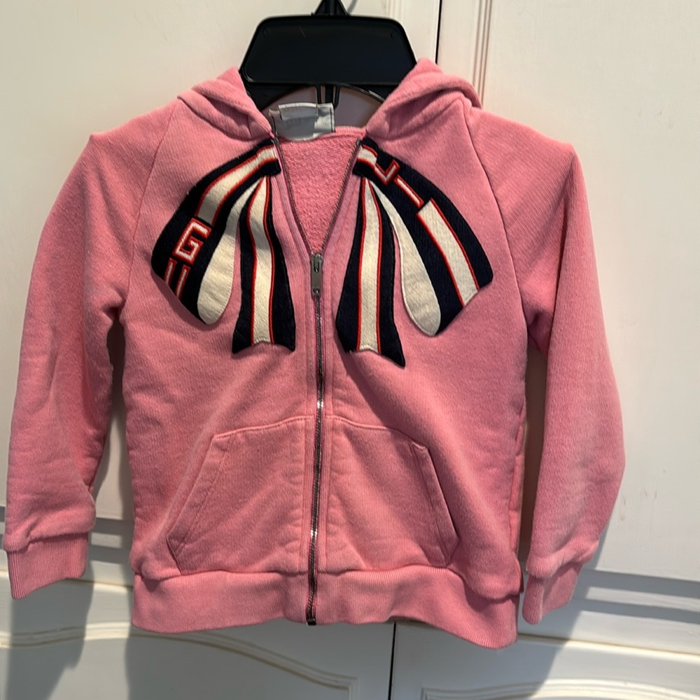 Gucci pink jacket size 24 months zip up sweater with hoodie